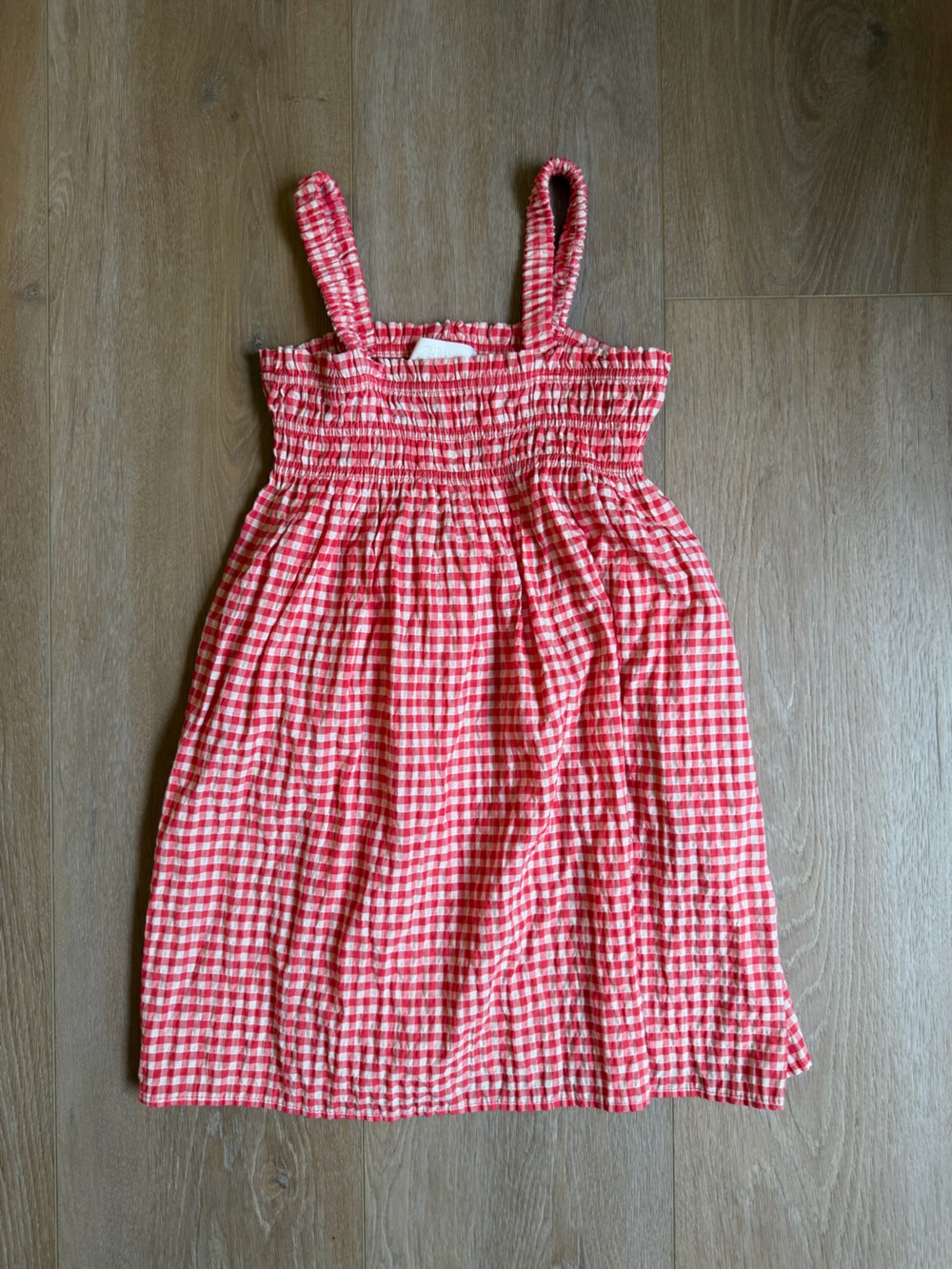 Zara Red and White Gingham Sundress with Smocked Bodice